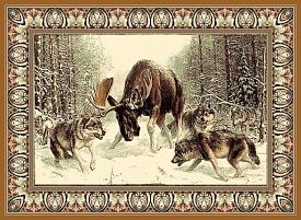 Ковер с рисунками Фауна 50895 Охота на лося