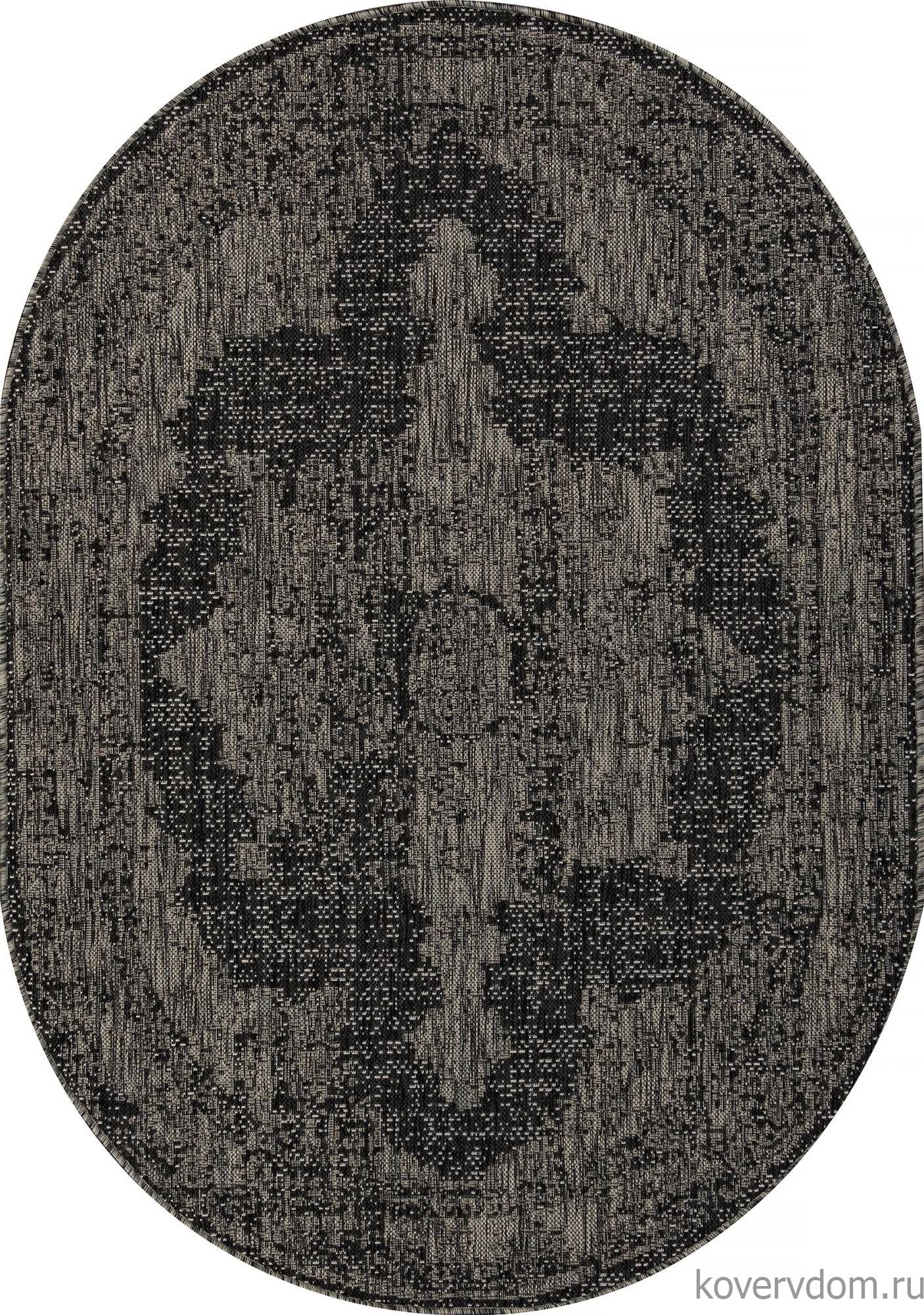 Ковер-циновка KAIR-A S129 BLACK-GRAY Овал