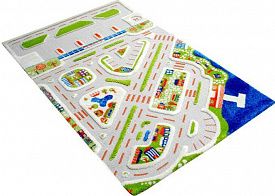 Детский развивающий игровой рельефный 3D ковер с городом и дорогами Городок арт.100Х150