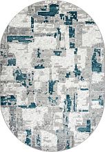 Овальный ковер бирюзовый PALERMO-A F288 GRAY Овал
