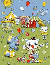 Разноцветный детский развивающий ковер PTT Sorona JOYFUL KIDS Circus