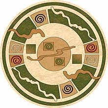 Круглый ковер зеленый OLYMPOS d077 CREAM-GREEN Круг