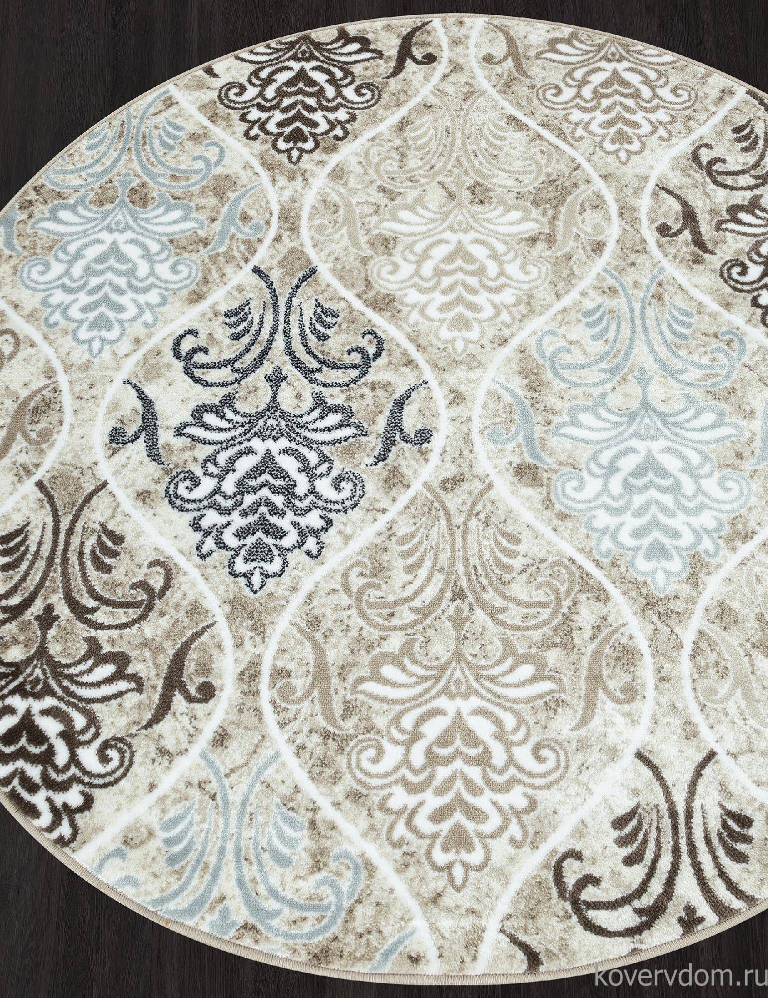 Ковер LUXE L013 CREAM-BROWN Круг Ковер LUXE L013 CREAM-BROWN Круг