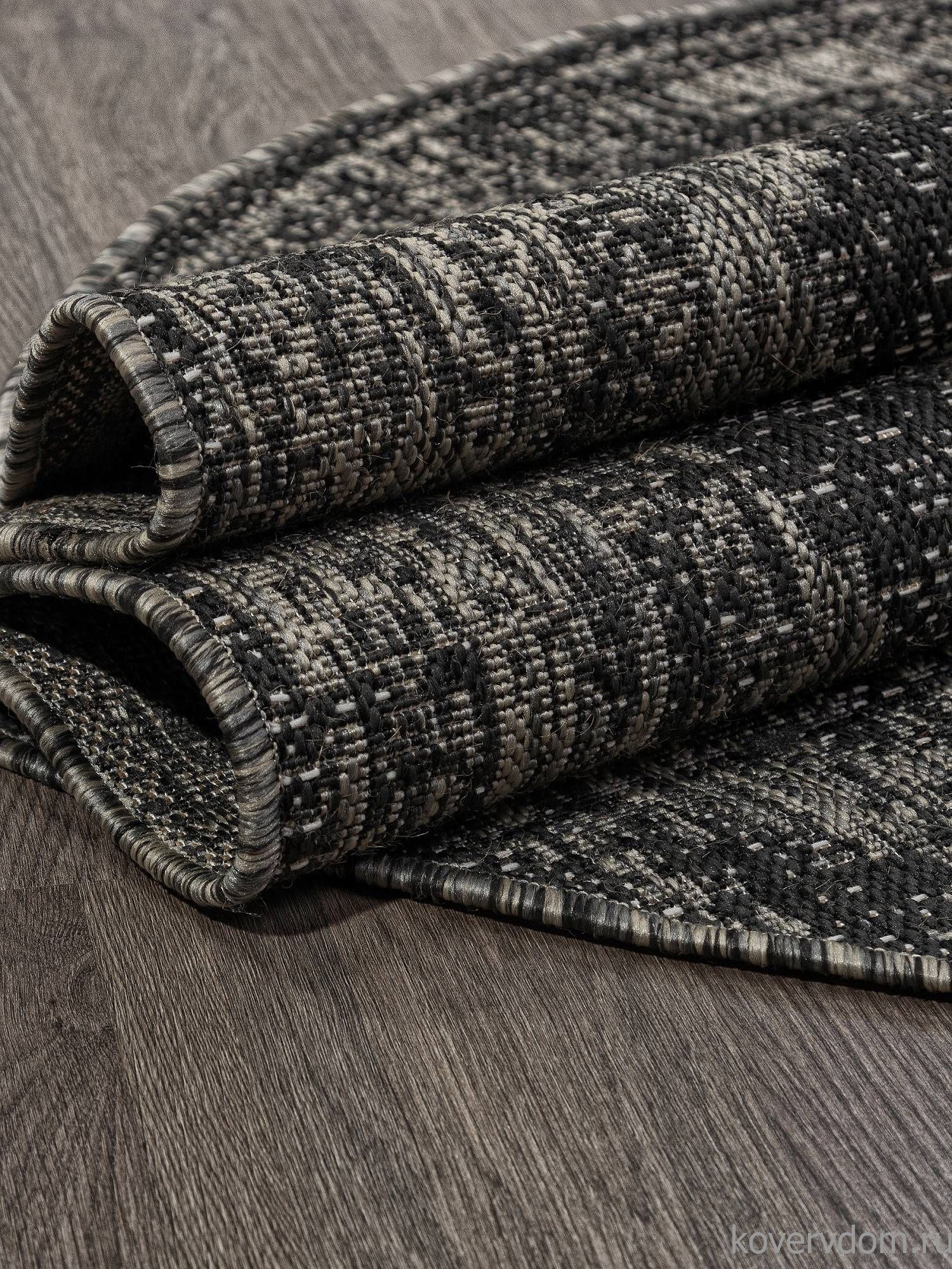 Ковер-циновка KAIR-A S129 BLACK-GRAY Овал