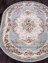 Мягкий ковер VALENCIA DELUXE-A 4015 L.BLUE-BROWN Овал